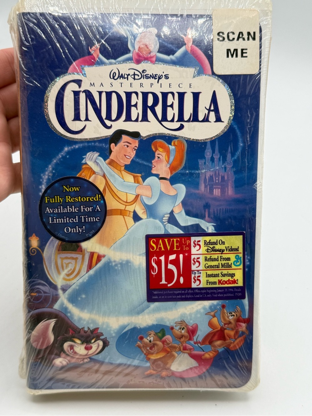 Cinderella - New Sealed! VHS Disney Video Tape Masterpiece Inserts VTG Clamshell